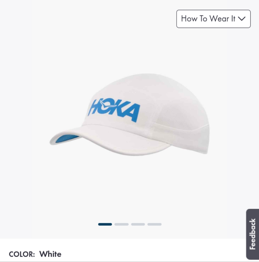 HOKA White and Blue Cap